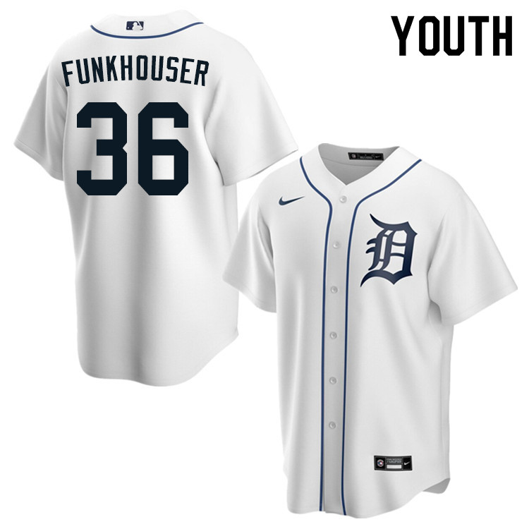 Nike Youth #36 Kyle Funkhouser Detroit Tigers Baseball Jerseys Sale-White